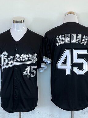 Michael Jordan #45 Birmingham Barons Baseball Jersey Black Stitched